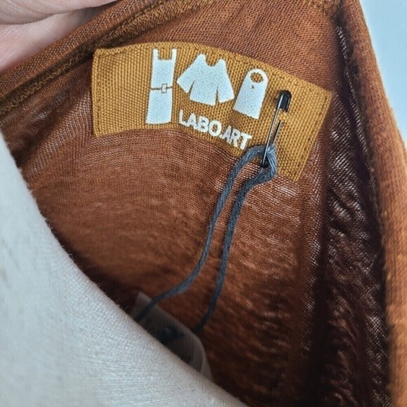 Labo.art Maglia Jeppe Jersey Lino Brown Top 3/4 Sleeve Size Small - Picture 8 of 10